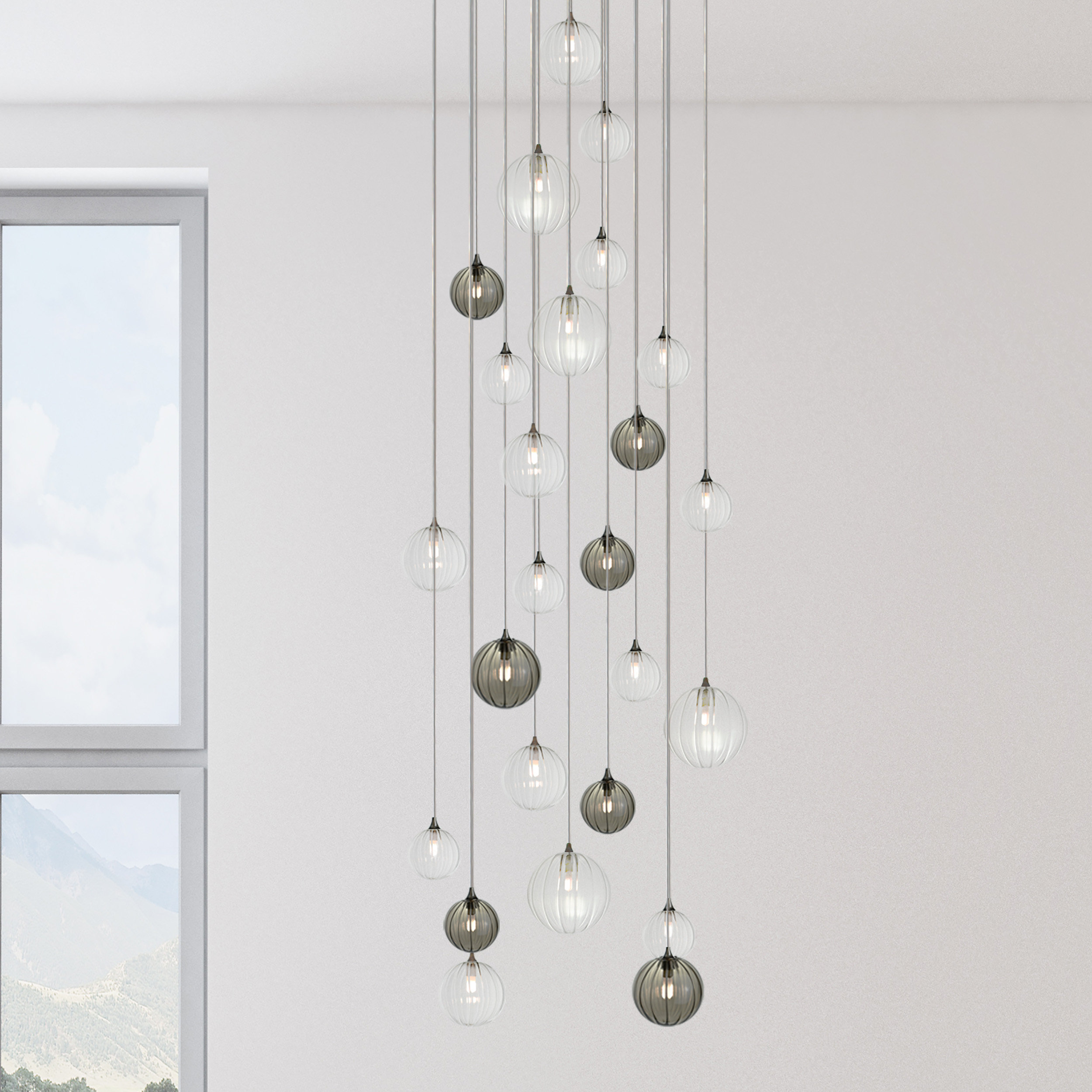 v　galilee Galilee Lighting Vine 25 - Light Cluster Globe Pendant | Perigold